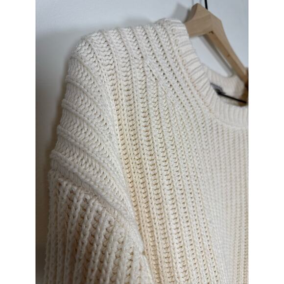 J.Crew Heritage Fisherman Cotton Fisherman Oversized Sweater - Cream XXL - Picture 6 of 9